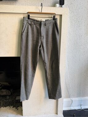 Chimala - Men's Gray Wool Blend Casual Trousers